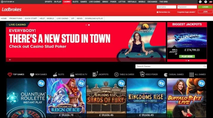 LadBrokes Casino Live Casino with Professional Dealers